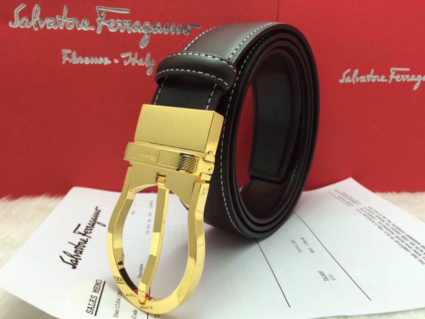Ferragamo Gentle Monster leather belt with double gancini buckle GM075